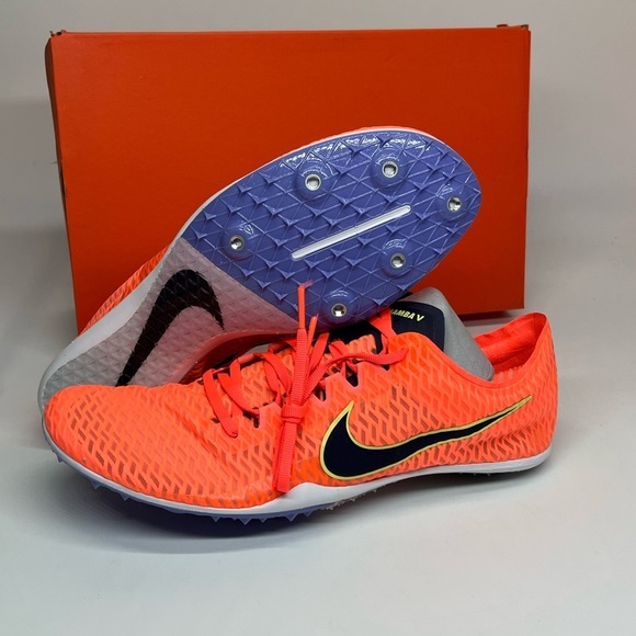 Nike Zoom Mamba V Mens Track Spike Bright Mango Black AJ1697-800 new with box - Picture 1 of 6
